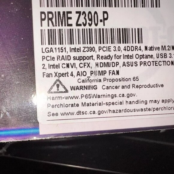 ASUS Prime Z390-P LGA 1151 Intel Motherboard - FOR PARTS - Picture 5 of 6